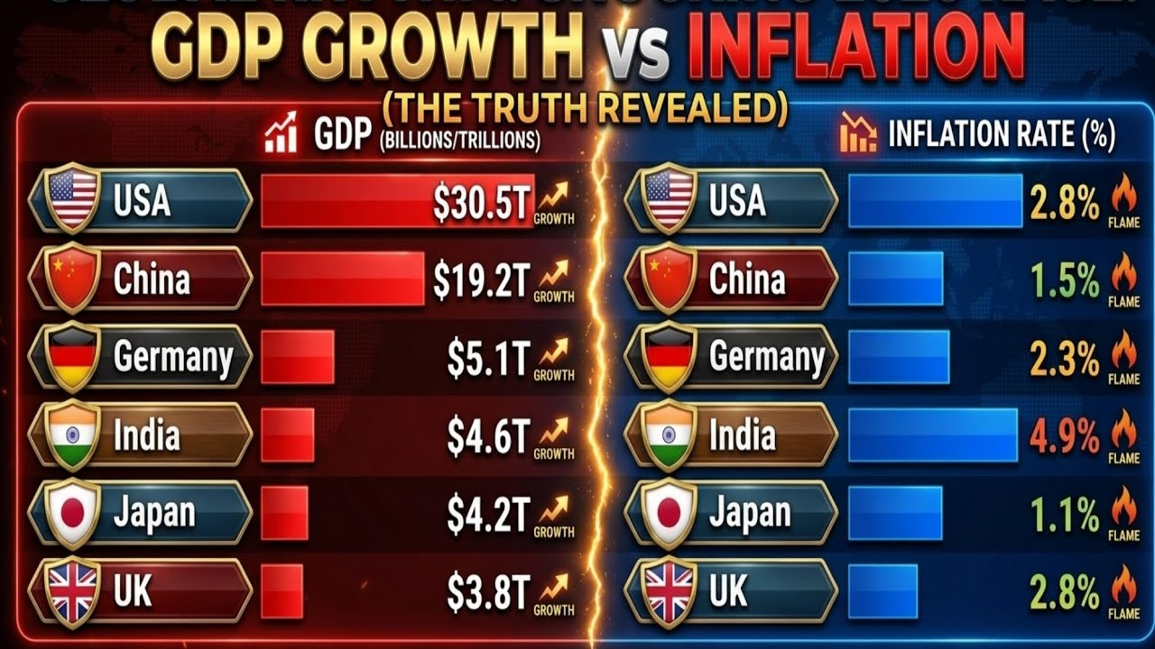 Richest vs Inflation Rate by Country (2026) | Global Comparison