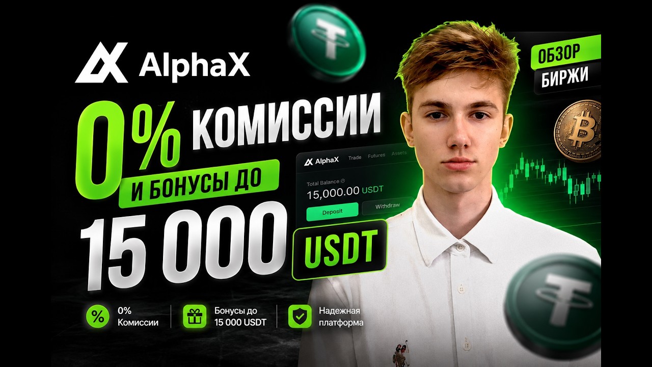 AlphaX  | 0% комиссии и бонусы до 15 000 USDT