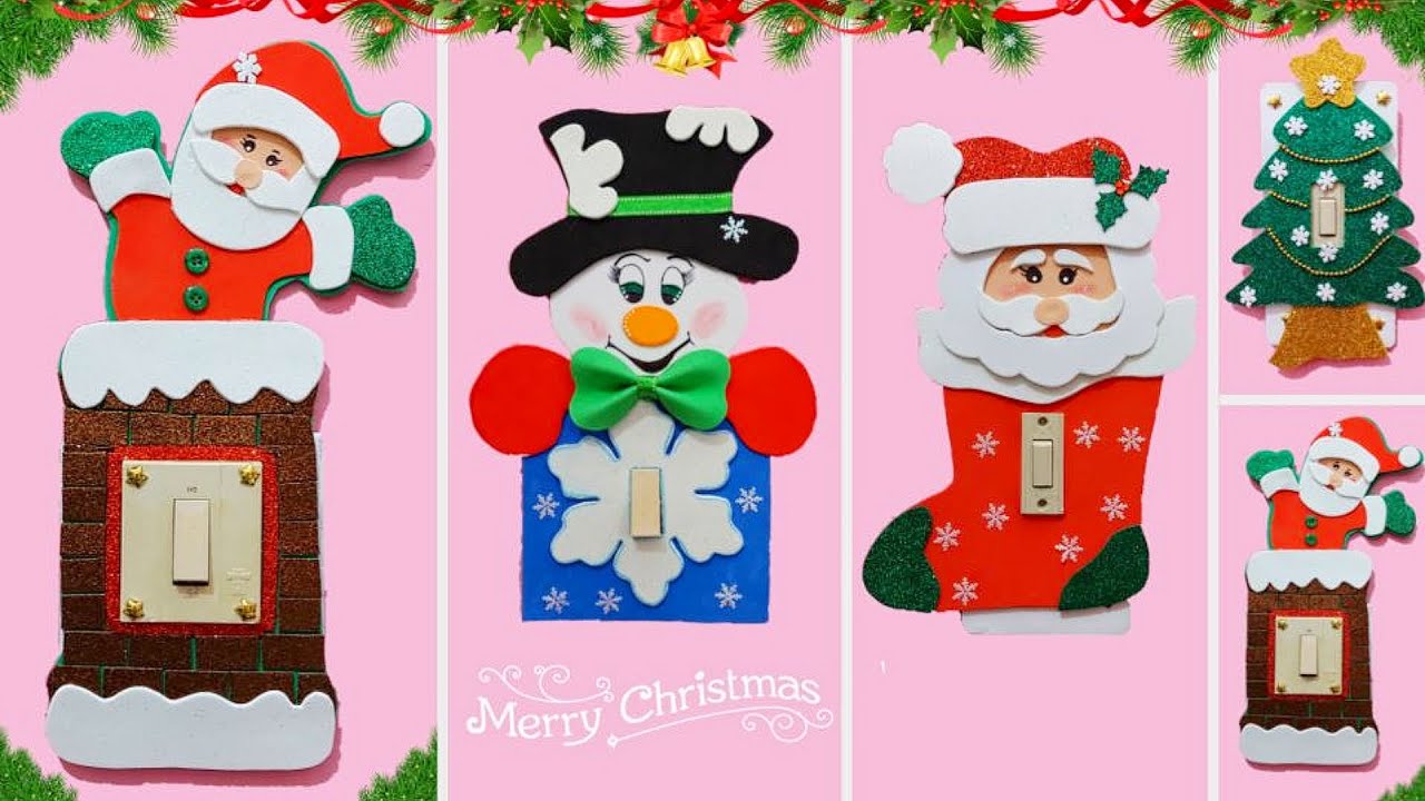 4 Christmas Light switch decoration idea with foam sheet Step by step | DIY Christmas craft idea🎄152