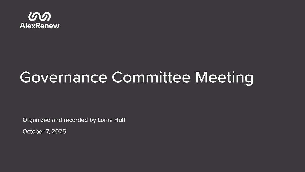 October 7, 2025 AlexRenew Board Governance Committee Meeting