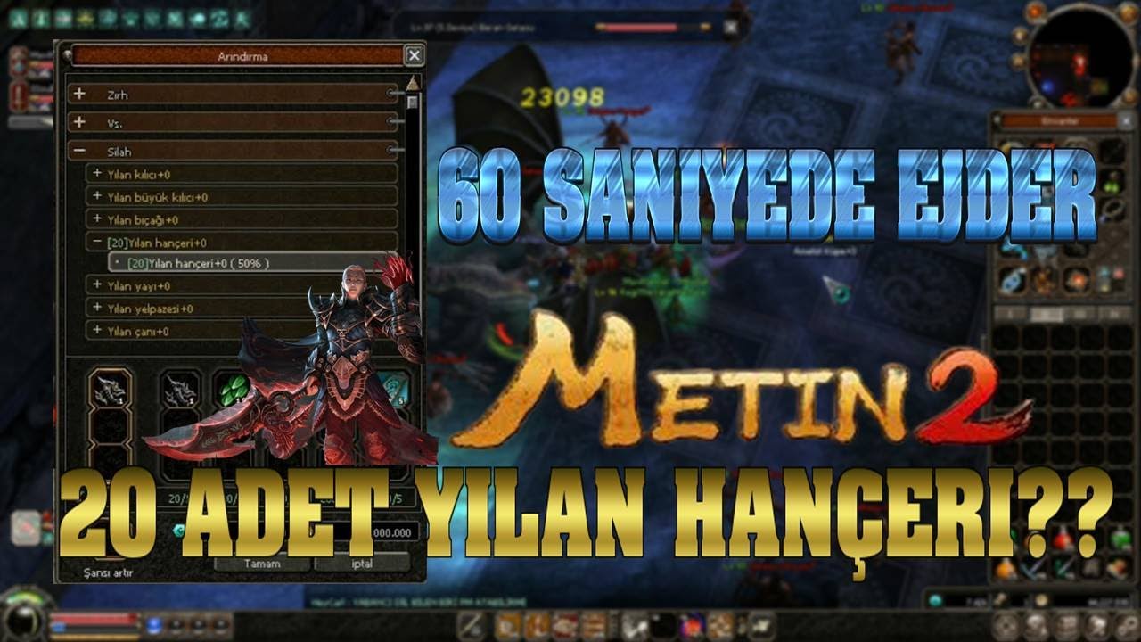 YILAN HANÇERİ DENEDİK! 60 SANİYEDE EJDER KESMEK! Metin2 TR Marmara