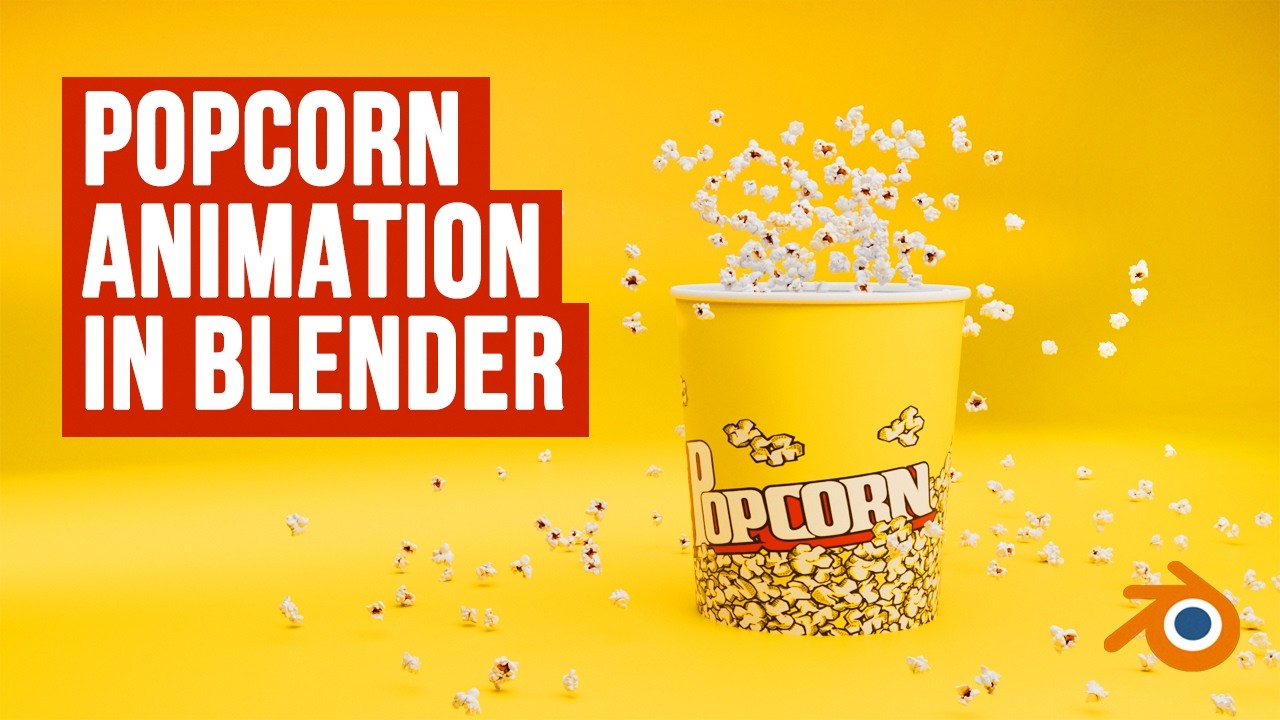 Blender Product Animation Tutorial | Popcorn CGI Commercial Using Particle System (Full Workflow)