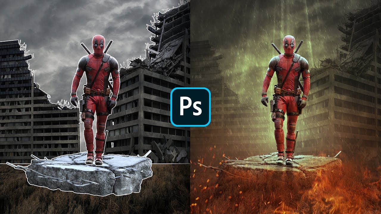 EASY Tutorial to Make Movie Poster in Photoshop - Deadpool Movie Poster