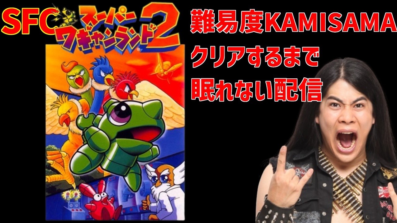 SFC スーパーワギャンランド２　激ムズ　難易度KAMISAMA　クリアするまで眠れない配信