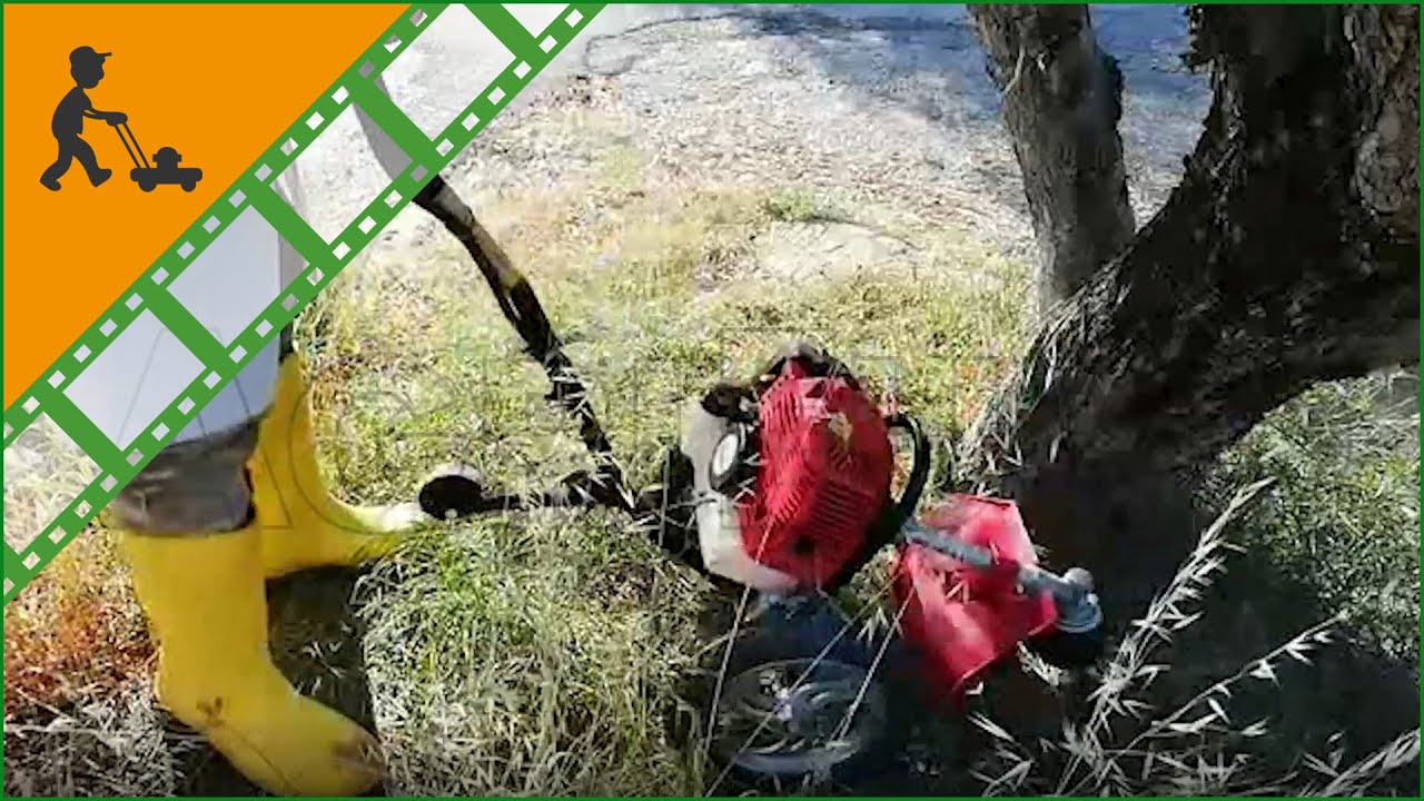Funktionsvideo Benzin Rasentrimmer zum Schieben Geotech WBC 520, Gemischmotor 52 ccm, Mähgerät