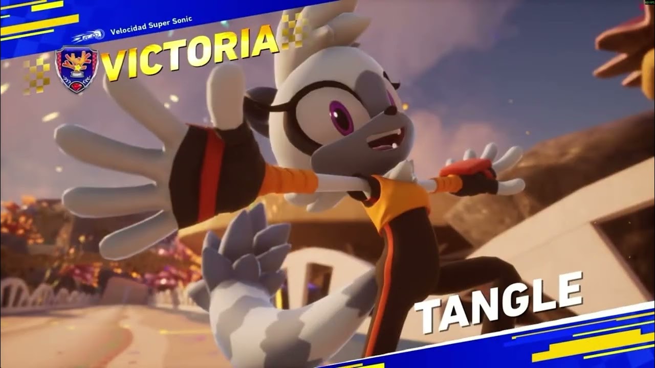 Tangle the lemur and whisper the wolf victory ￼ dances (in sonic racing crossworlds)