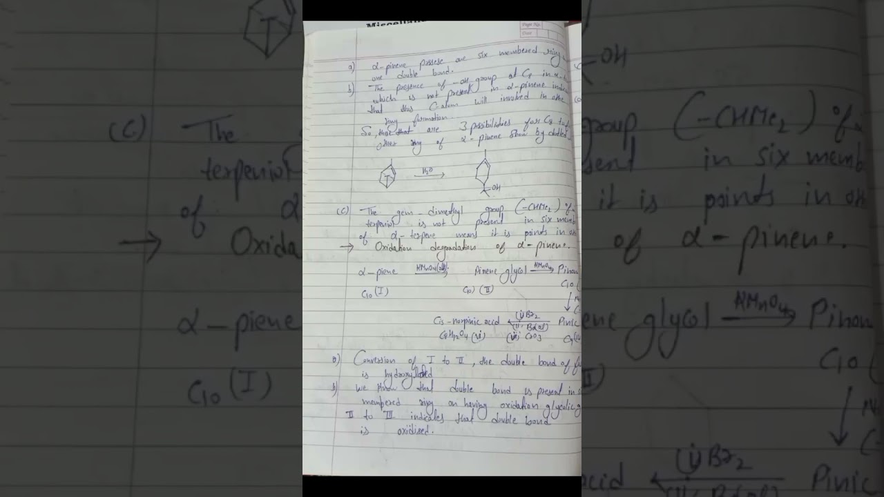 Alpha - pinene #structure #stereochemistry #synthesis #use #chemistrynotes  @video_diaries451