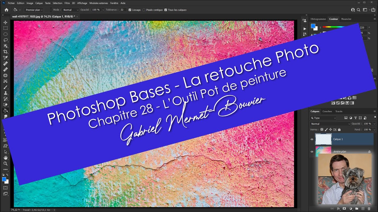 Photoshop Bases - La retouche photo - L'outil pot de peinture - Chapitre 28