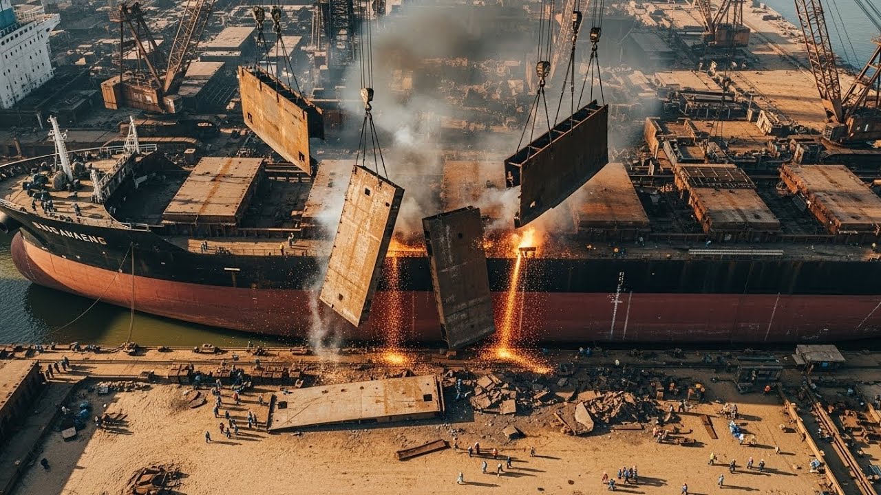 Inside a Giant Ship breaking Yard: How Massive Ships Are Cut, Dismantled & Recycled