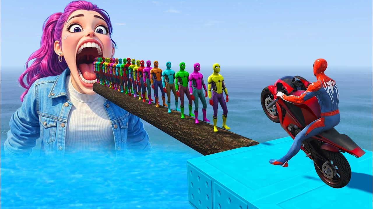 الرجل العنكبوت انقاذ باتمان Spider-Man Rescue batman vs iron man vs venom funny Game GTA 5 superhero