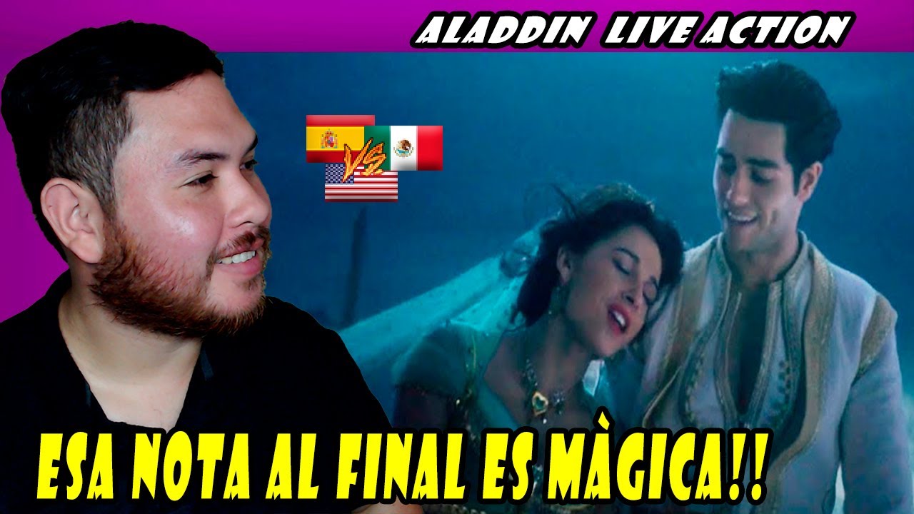 Reaccion ALADDIN LIVE ACTION UN MUNDO IDEAL😍doblaje Latino vs Castellano vs Inglés🤩🧞‍♂️🛕
