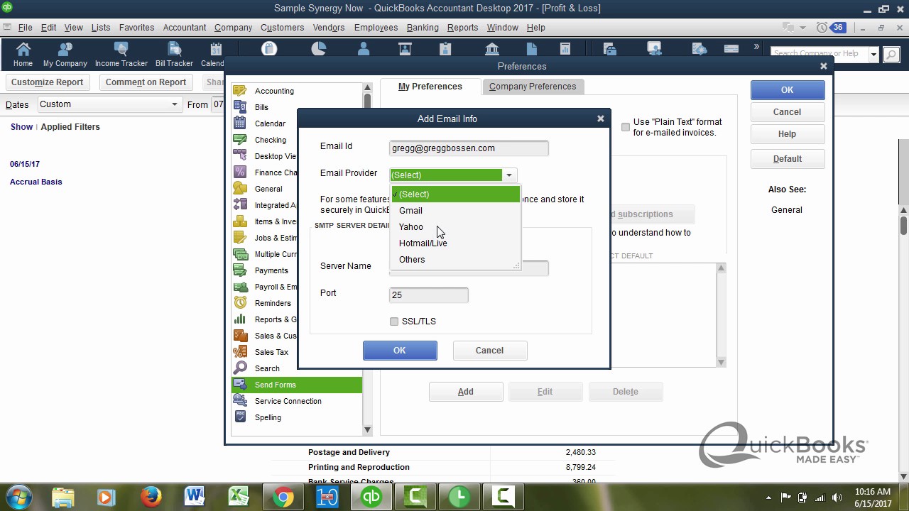 Emailing out of QuickBooks® by QuickBooks® Made Easy™