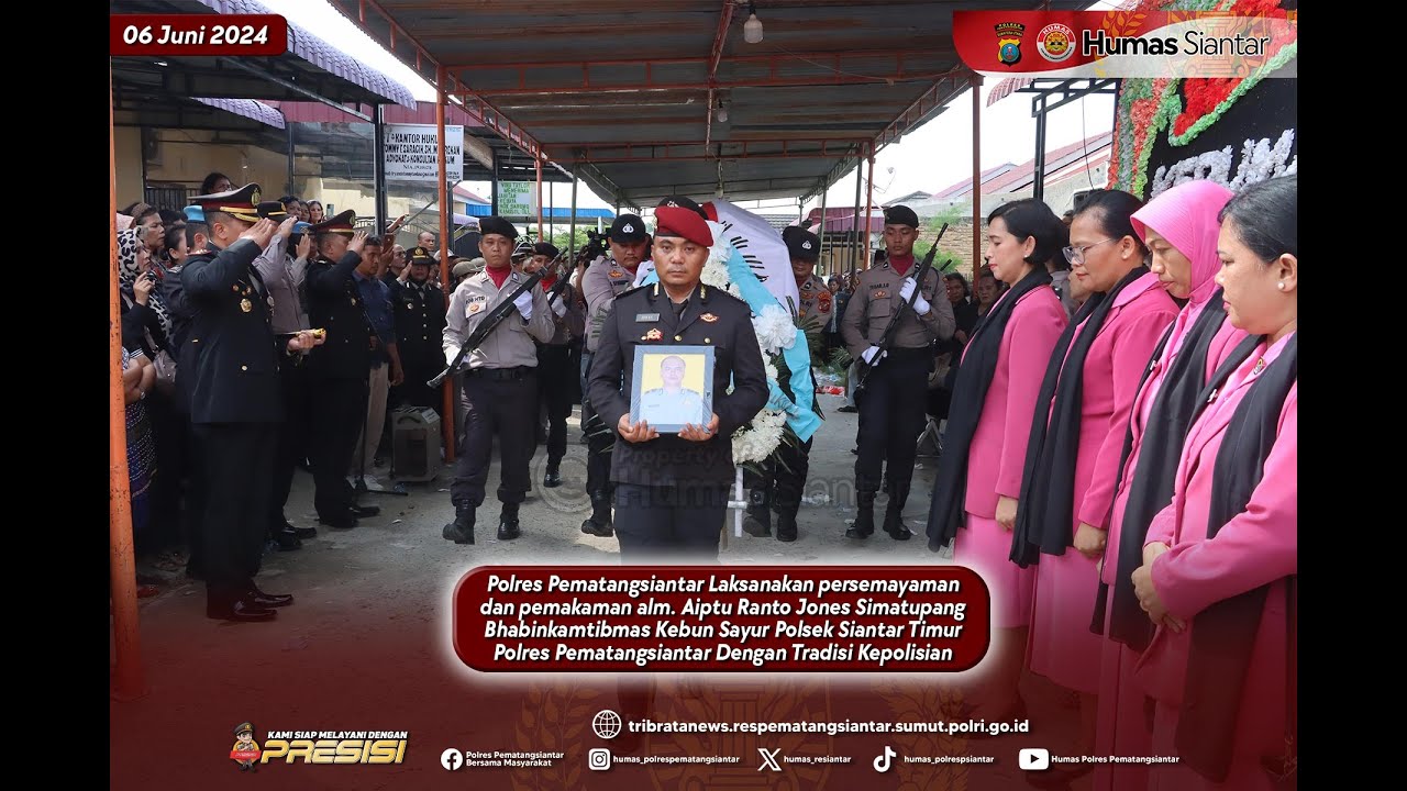 AlMARHUM AIPTU RANTO JONES SIMATUPANG DIMAKAMKAN POLRES PEMATANGSIANTAR DENGAN TRADISI KEPOLISIAN