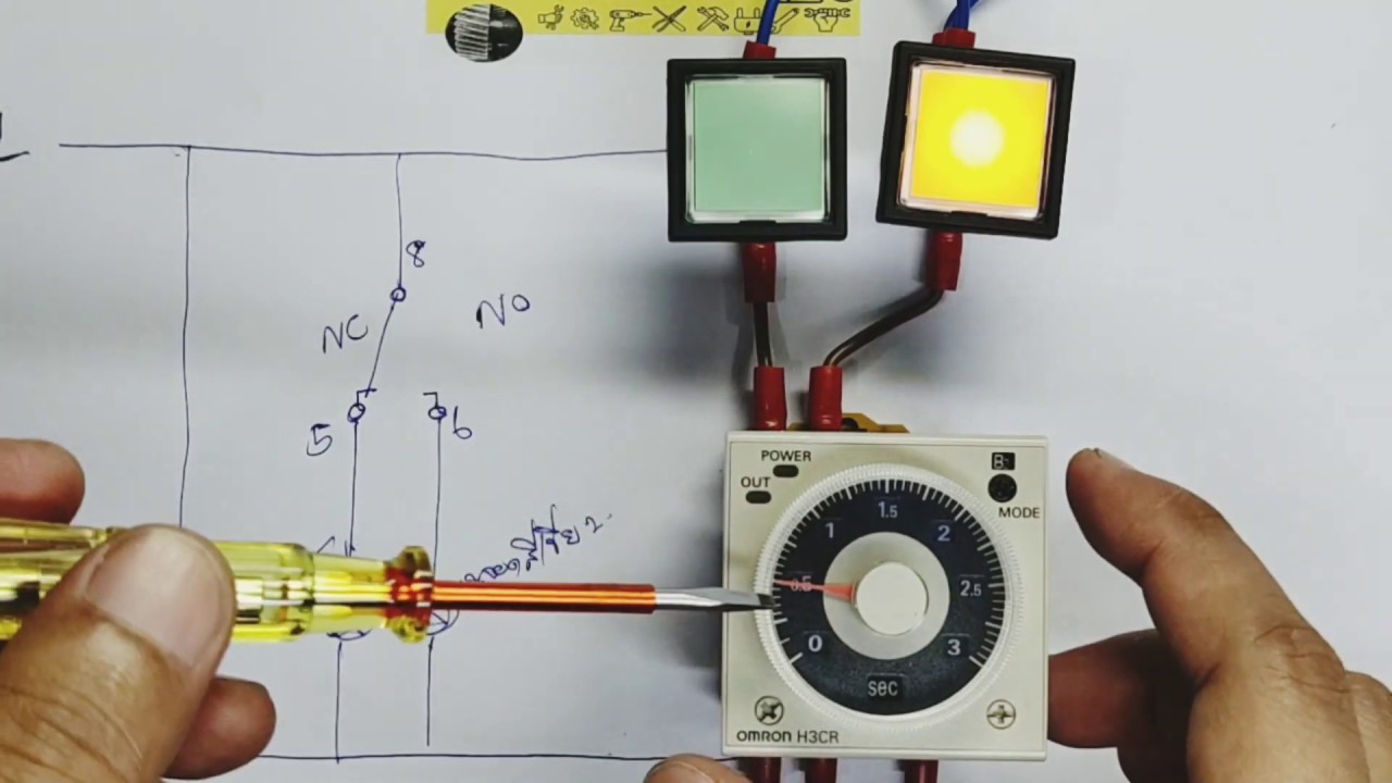 การต่อใช้งาน OMRON TIMER H3CR-A8