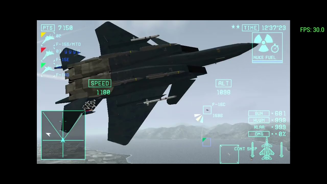 Ace combat joint assault co-op gameplay:---test video 3--- f-15s/mtd gameplay(black winged Valkyrie)
