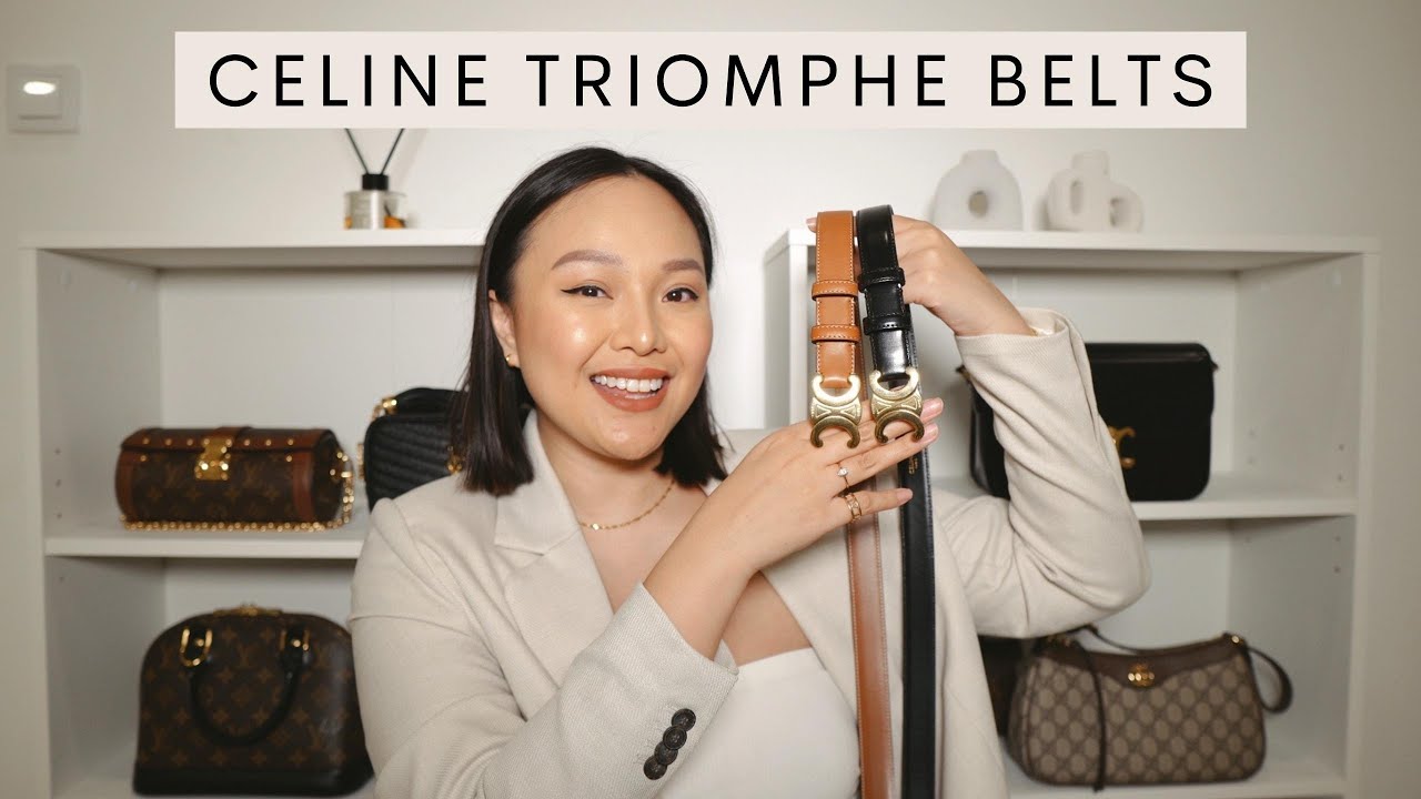 Celine Triomphe Belts Review: Black & Tan, Sizes, Try On