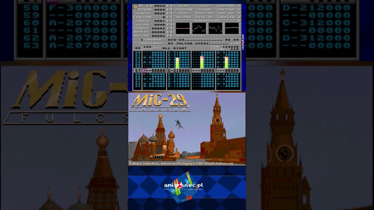 Świetna nuta z Mig-29 Fulcrum by Jolyon Myers  (#Amiga Protracker #GameMusic)