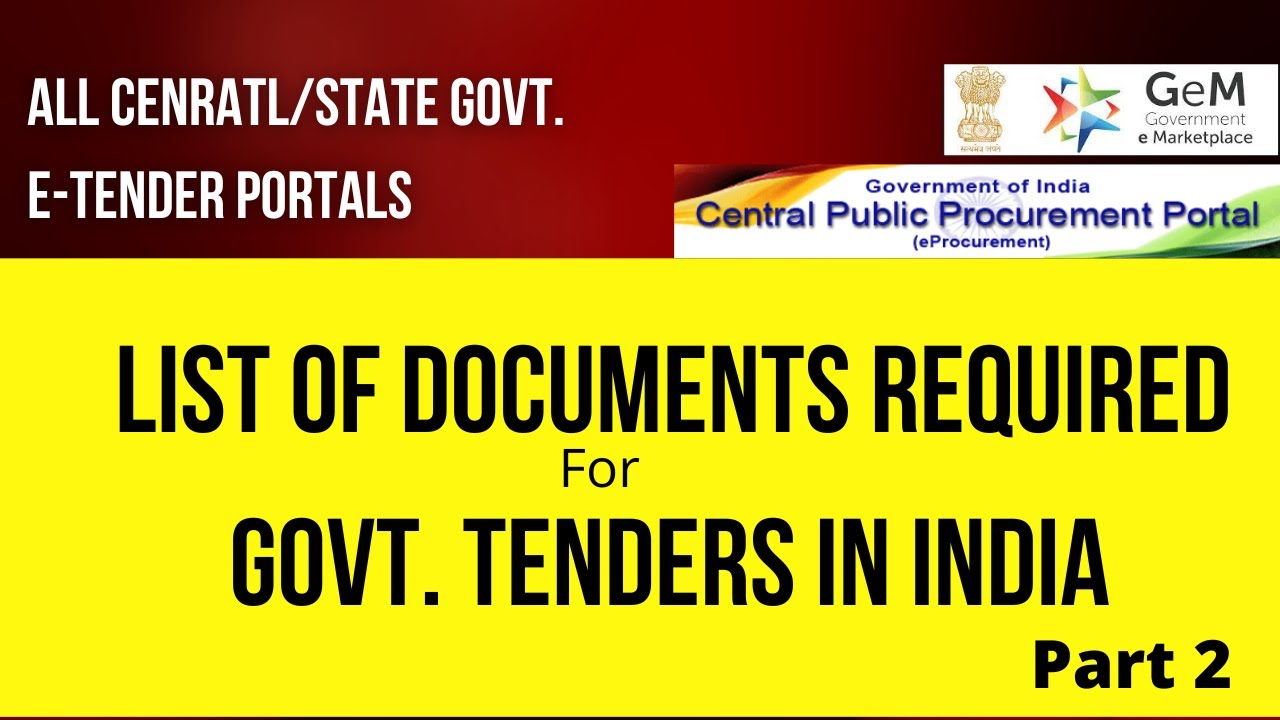 Important documents required for filling government tenders in India | PART 2
