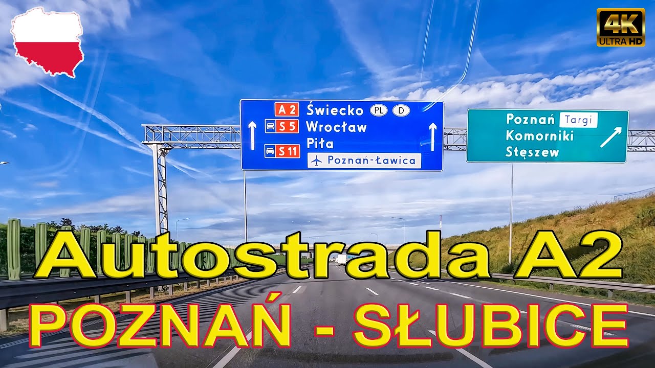 🇵🇱 Driving A2 Motorway in Poland from Poznań to Słubice.