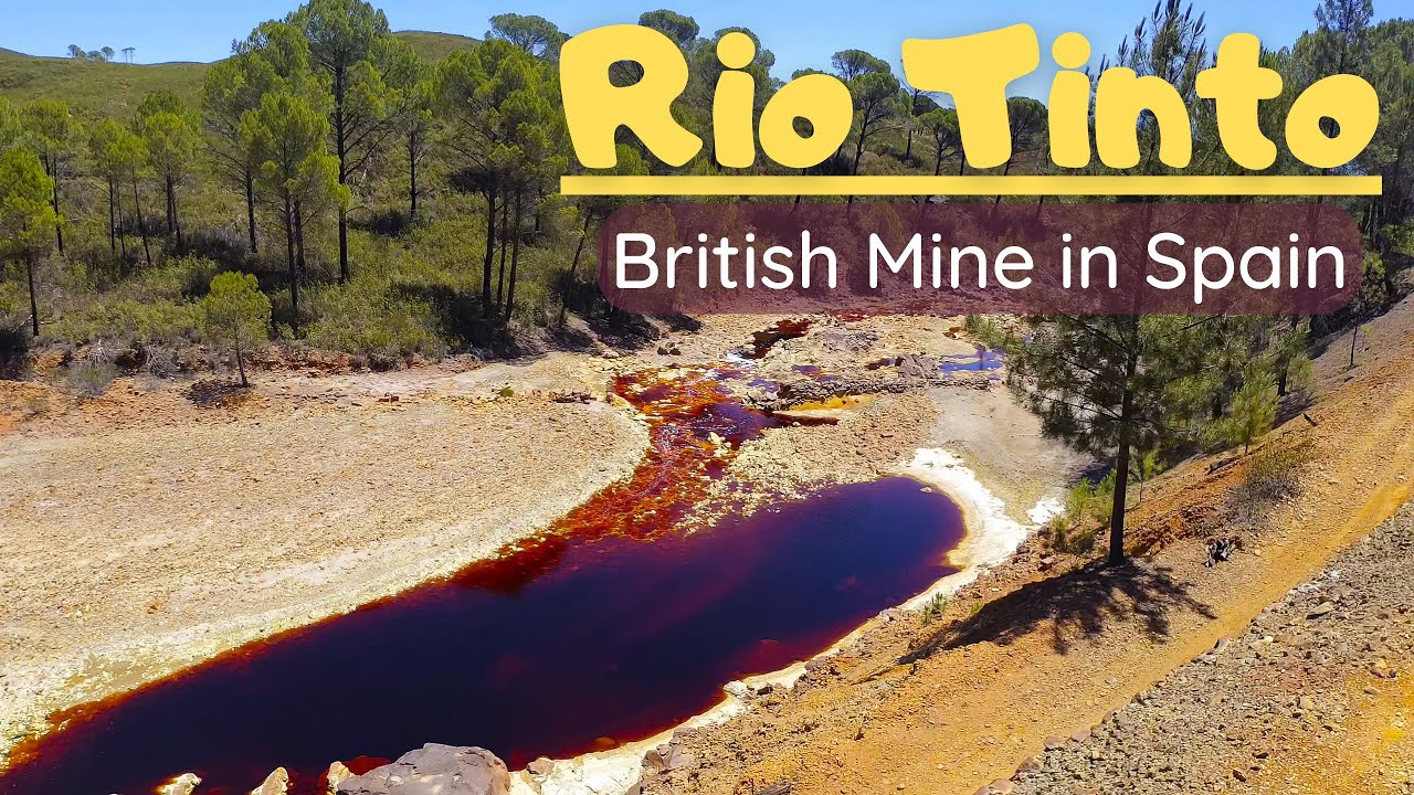 British Mining railway in Spain - Rio Tinto, Parque minero.4K Walk tour. Martian landscape in Huelva