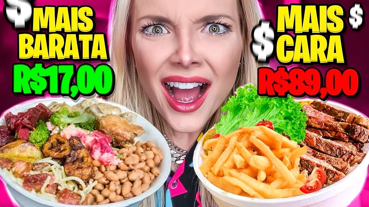 COMPAREI A MARMITA MAIS CARA E A MAIS BARATA DO APLICATIVO!!