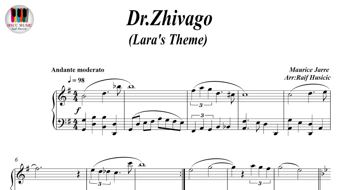 Dr. Zhivago, Lara's Theme, Somewhere My Love, Piano Sheet Music, Piano Tutorial
