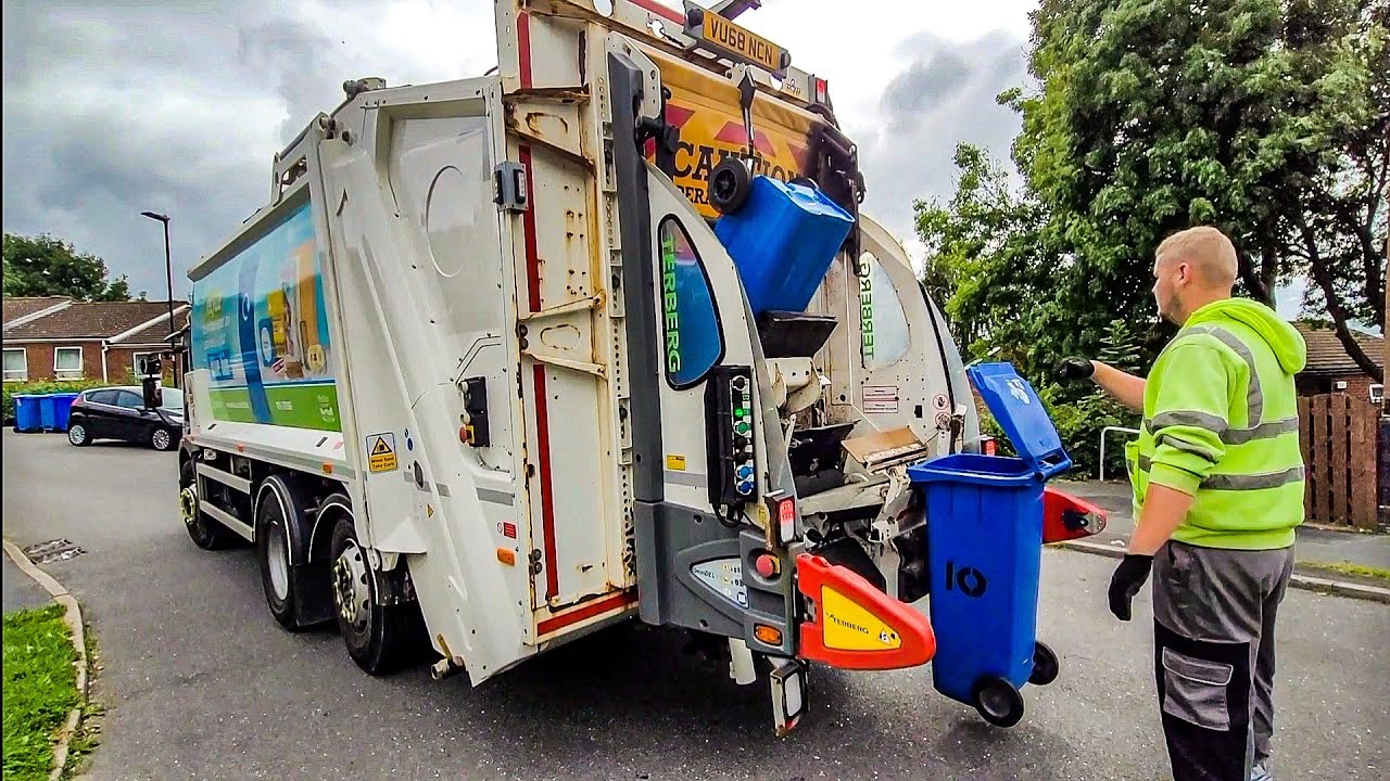 The Trio! Veolia Dennis Elite 6 Bin lorry on Paper & Cardboard, NCN