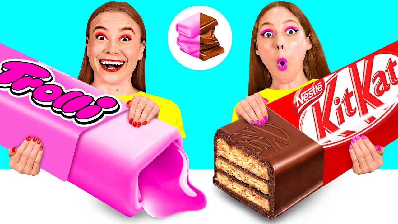 Жевательная Резинка vs Шоколадная Еда Челлендж | Смешные Cитуации от BaRaDa Best