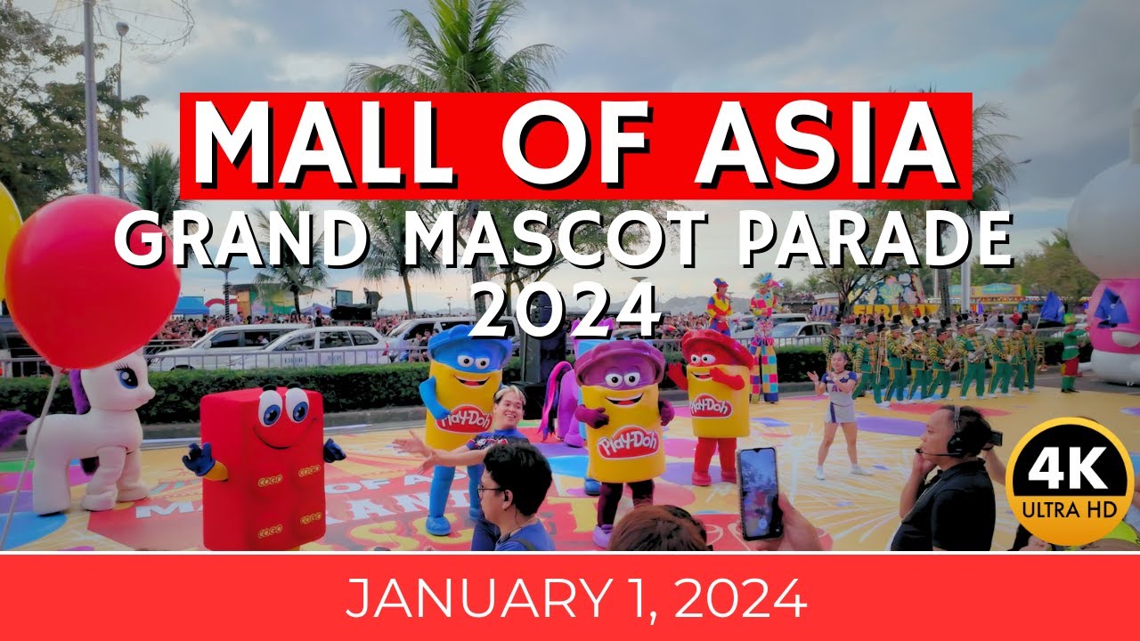 Mall of Asia (MOA) Grand Mascot Parade and New Year Fireworks 2024 | Manila Philippines