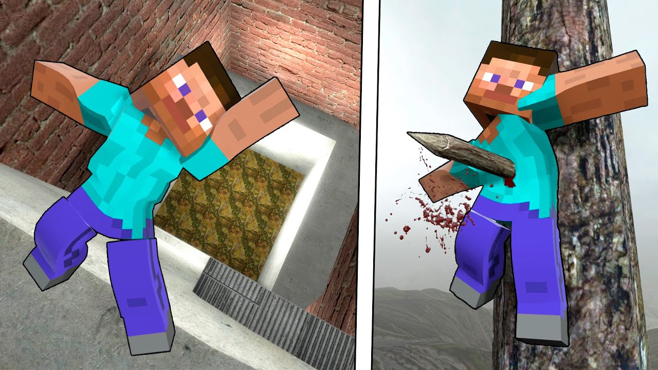Minecraft Steve Ragdoll Physics: The Best Epic NPC Falls! Compilation #363