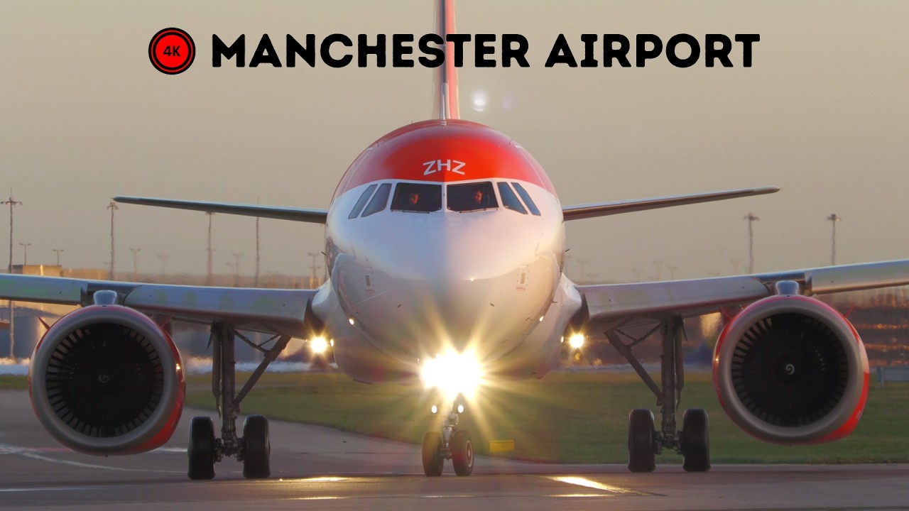 🔴4K COOL AIRCRAFT AT MANCHESTER AIRPORT ✈️❤️⭐