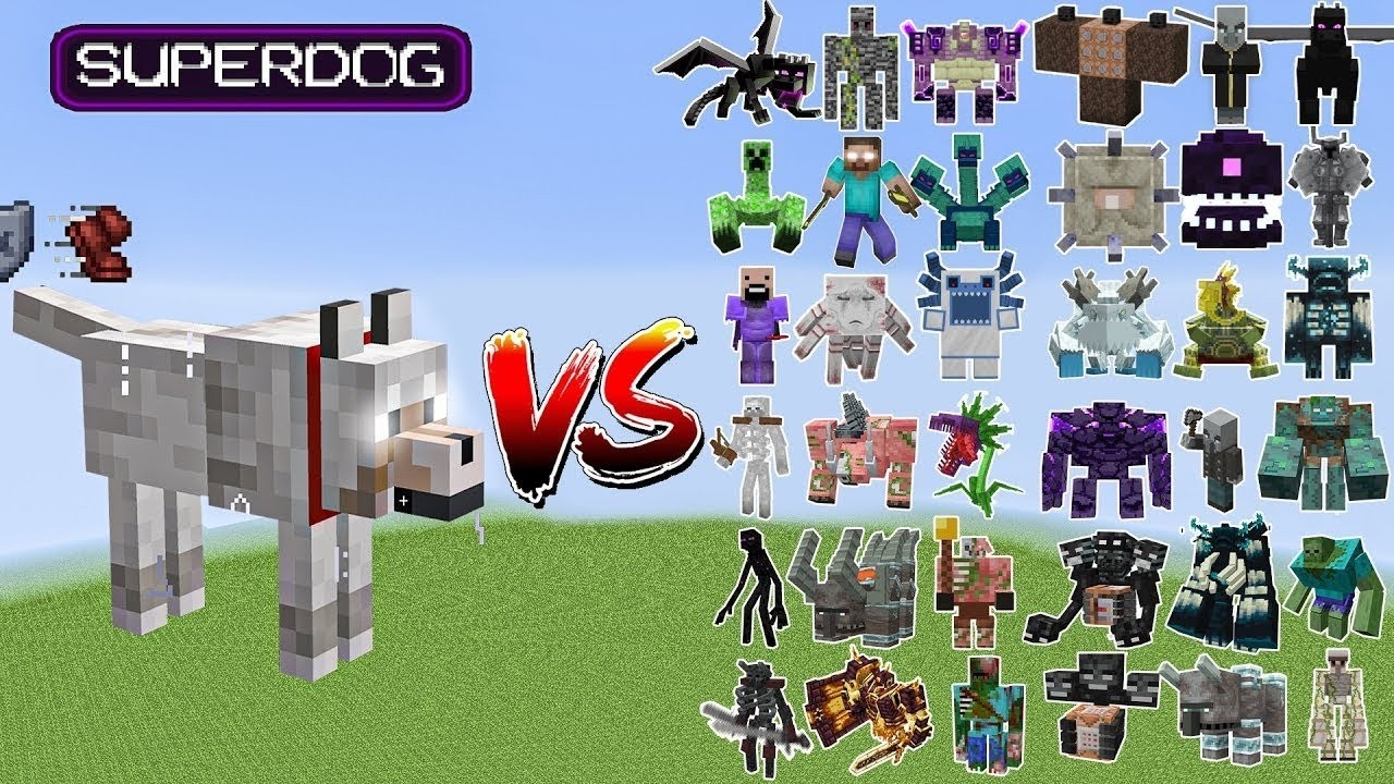SuperDog vs All Minecraft Bosses,Wither Storm,Warden - Minecraft Mob Battle - BIG STREAM