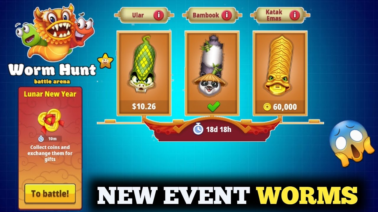 LUNAR NEW YEAR event worms 😱 in worm hunt battle arena | worm hunt game | #wormhunt new event #trend