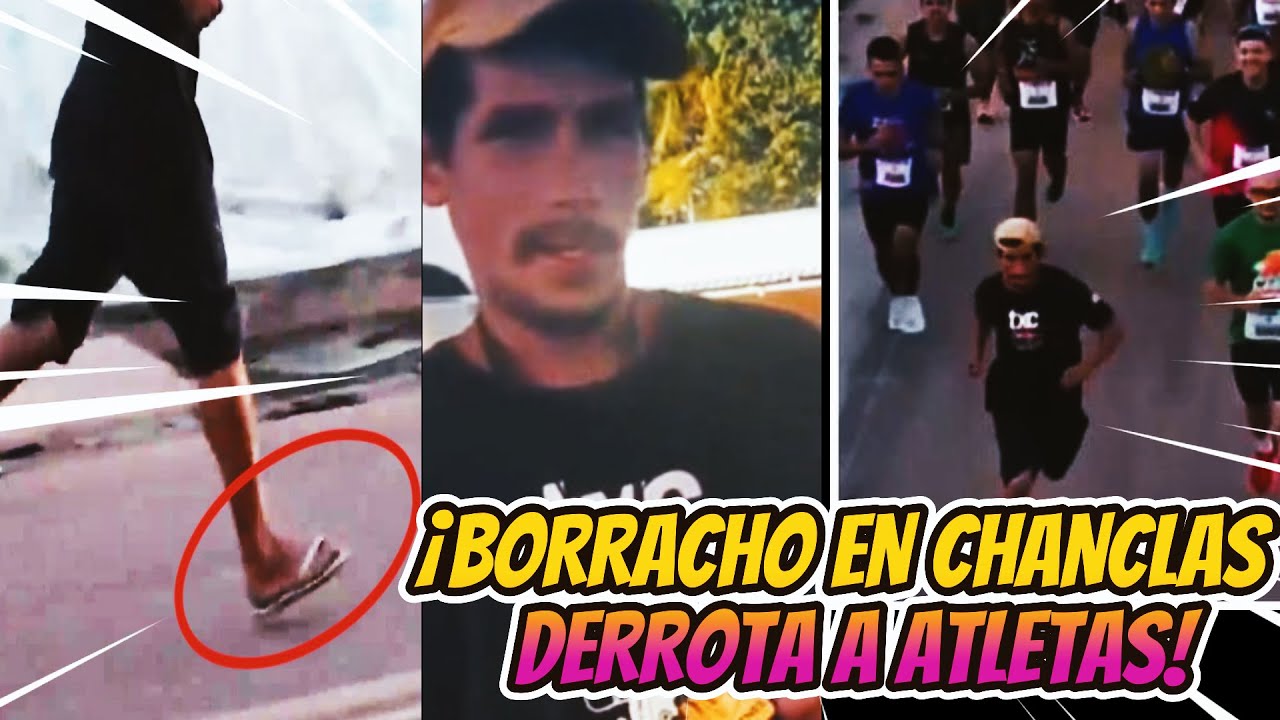 Borracho en chanclas gana primer lugar en una carrera profesional