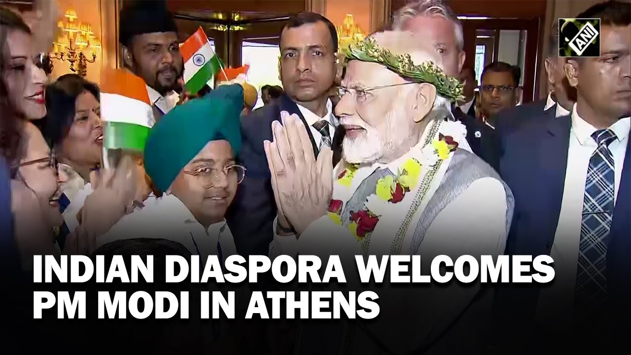 PM Modi receives rousing welcome from Indian diaspora in Greece