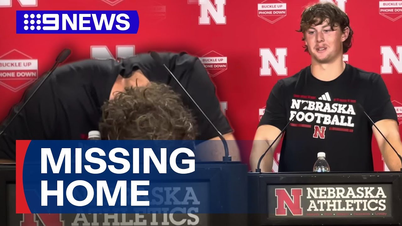 Aussie punter pours heart out in front of college football media | 9 News Australia