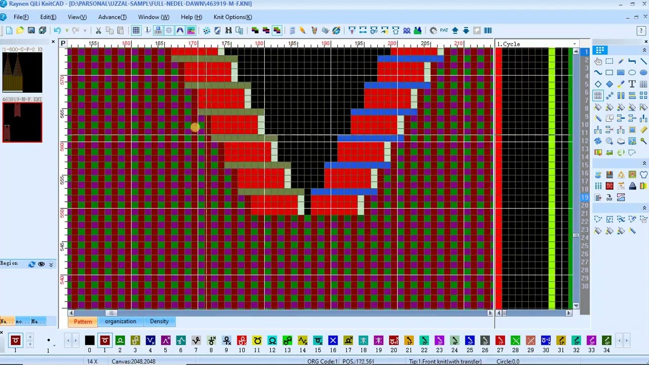 How to program the neck by hqpds,raynen qili knitcad.