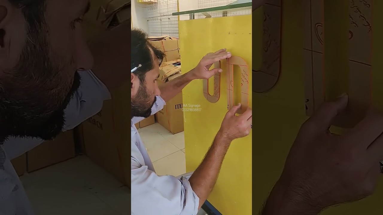how to install 2d acrylic letters|2D signage letter fixing on wooden counter|3D Signboard|AA Signage