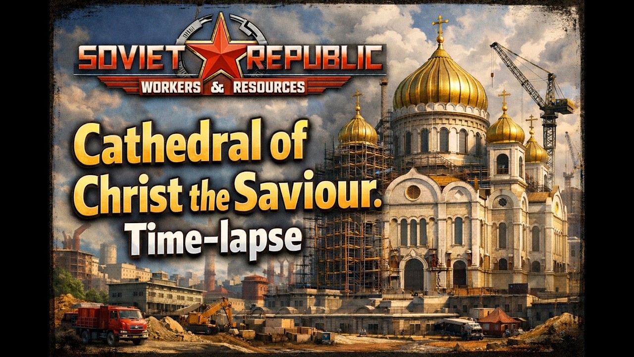 (GAME) Workers & Resources: Soviet Republic. Cathedral of Christ the Saviour. Time-lapse