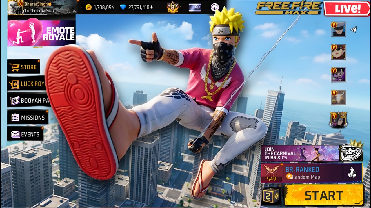 PLAYING ON MOBILE FREEFIRE TLS WARRIOR IS LIVE | mobile gameplay live freefire max