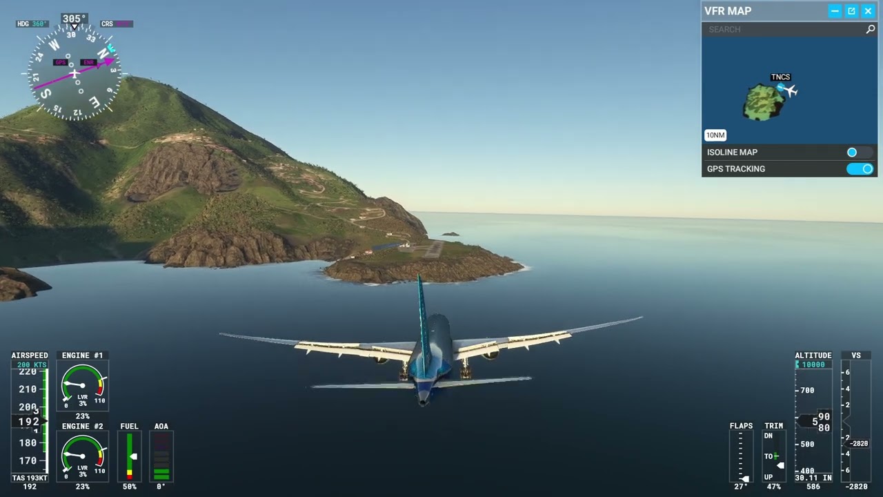 I tried landing a BOEING 787 in SABA.....
