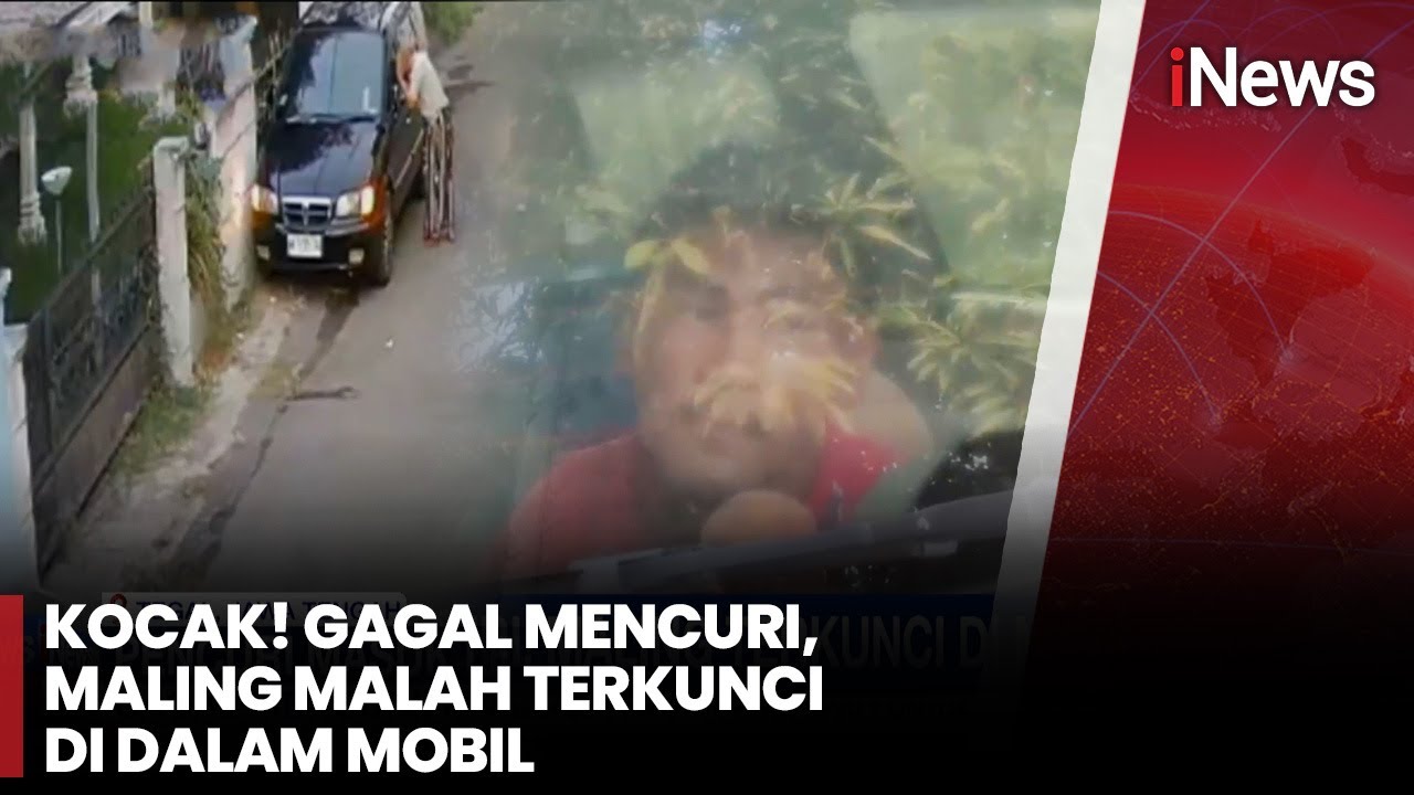 Aksi Kocak Terekam CCTV, Maling Gagal Mencuri Malah Terkunci di Dalam Mobil | iNews Pagi (19/10)