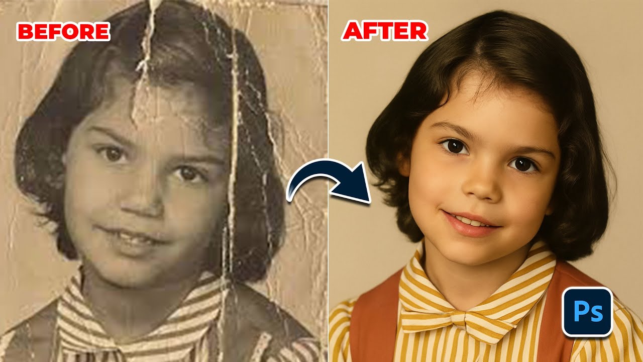 Colorize Black & White Photo in Photoshop with ChatGPT l AI Photo Colorization