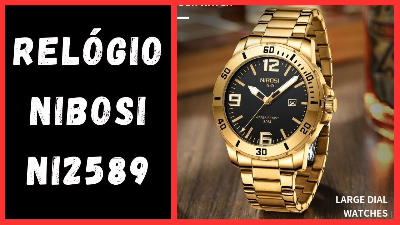 Rel&oacute;gio Nibosi NI2589 Dourado Masculino