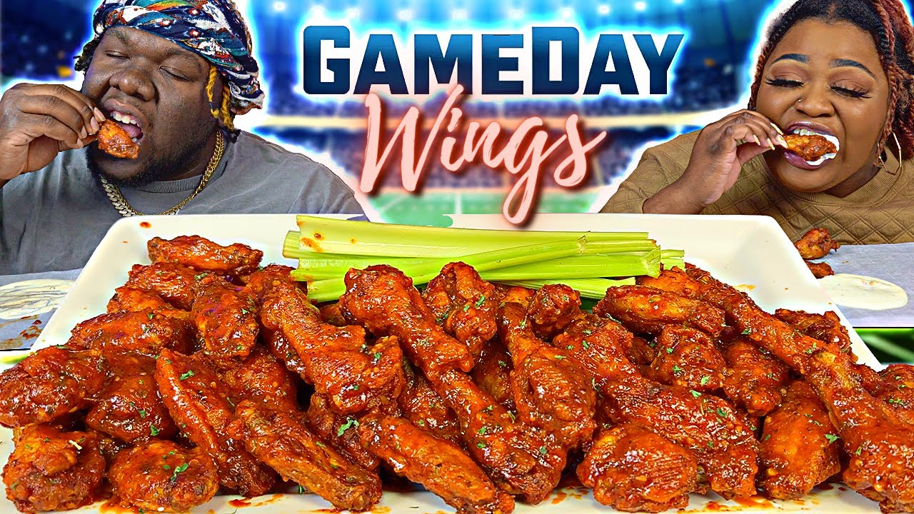 THE BEST GAMEDAY BUFFALO WINGS! | SUPERBOWL PARTY W/ SVL &@CJandShereese !! | MUKBANG EATING SHOW