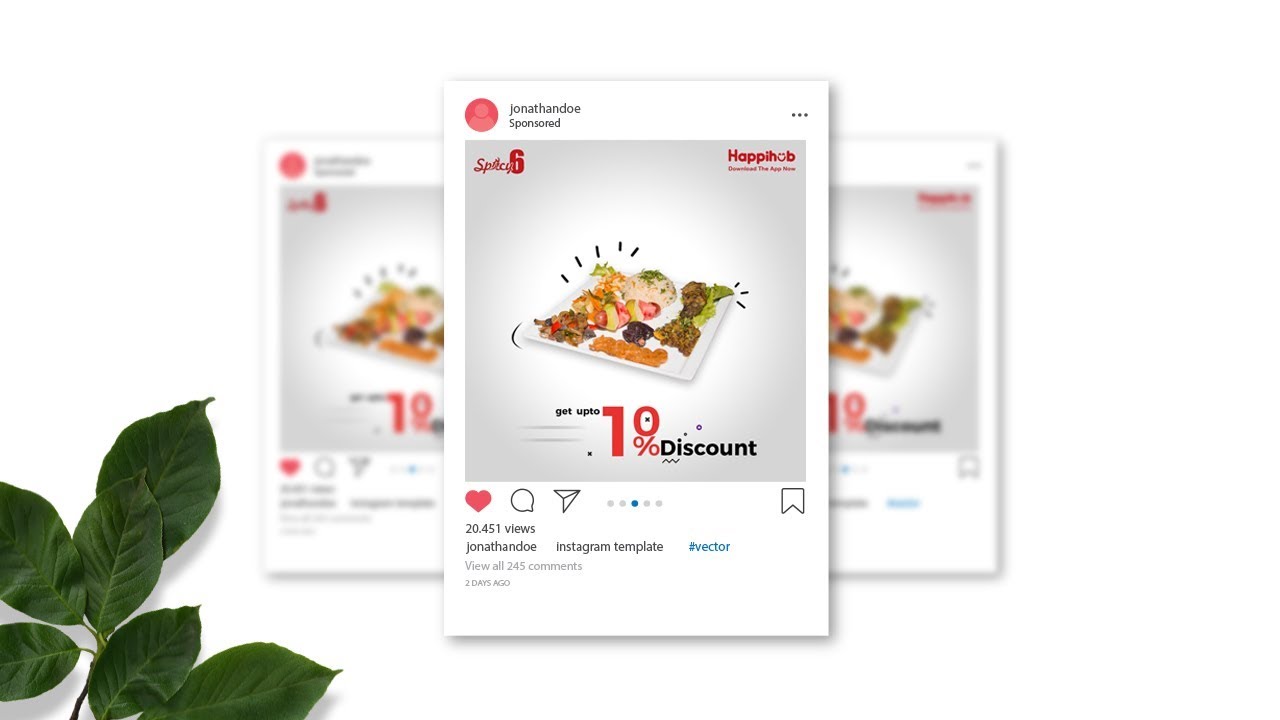 Instagram Ad - Food Banner Design in Adobe Photoshop CC - Designhob