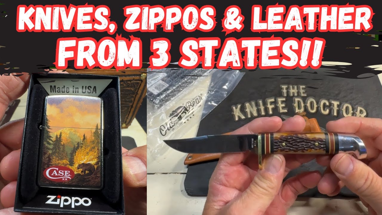 Unboxing Knives, Zippos and Leather From 3 States!