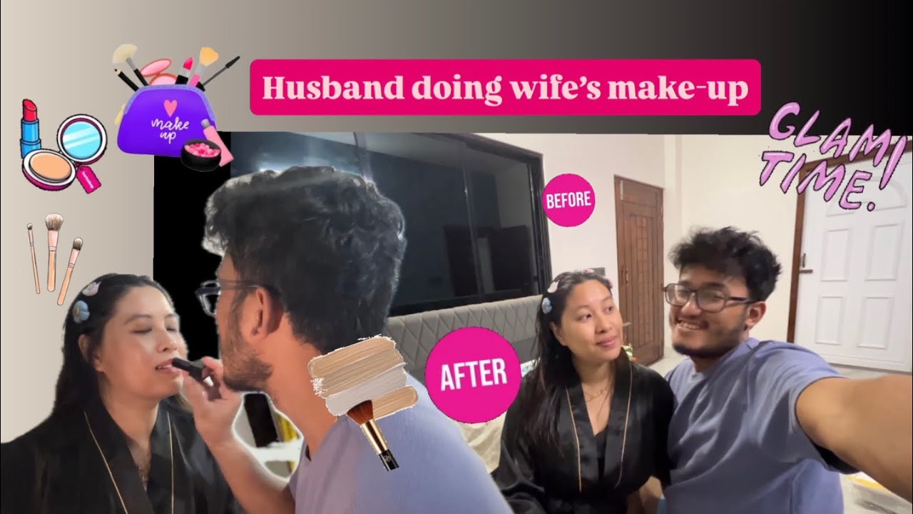 Husband doing wife’s Make up @rizzedtoday 