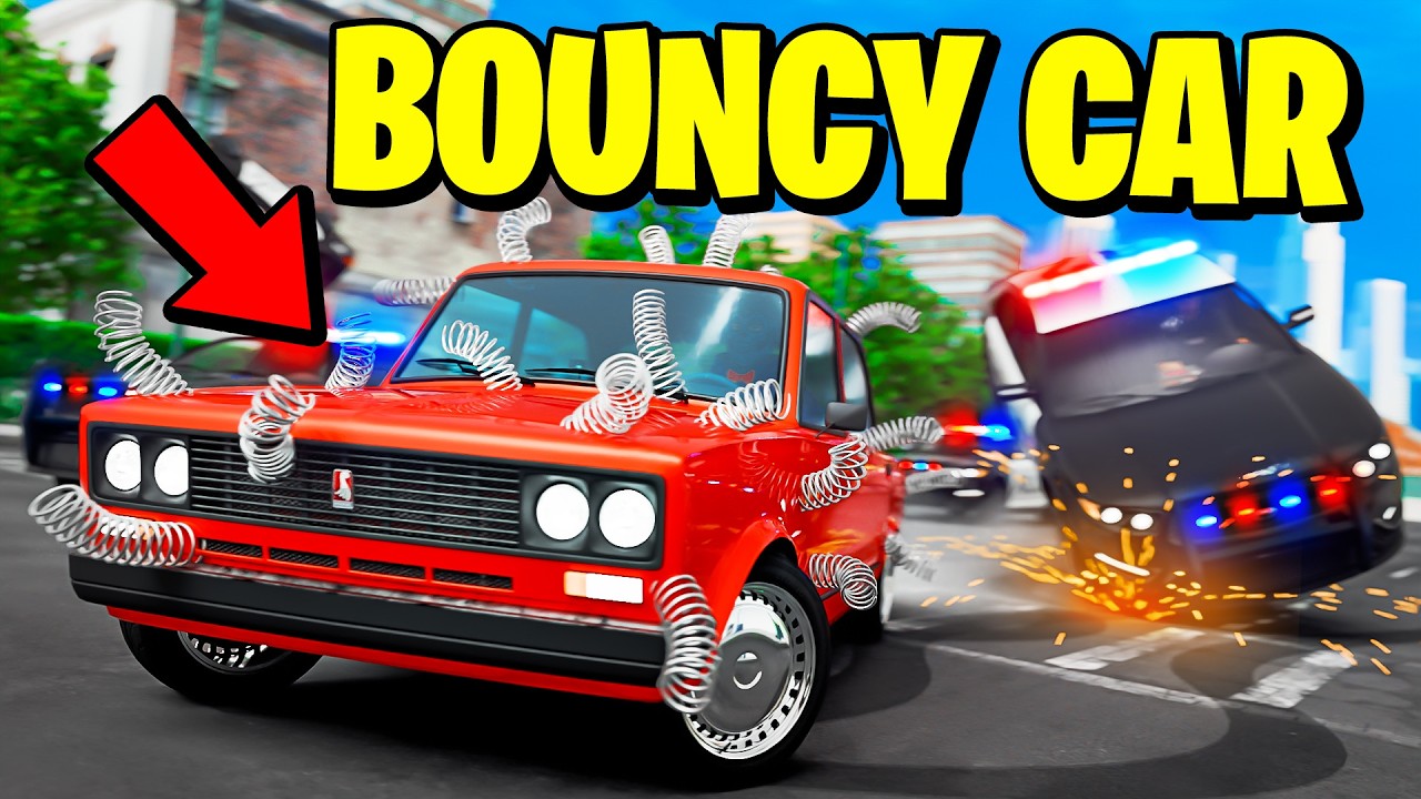 Using BOUNCY Cars To Escape Cops in GTA 5 RP