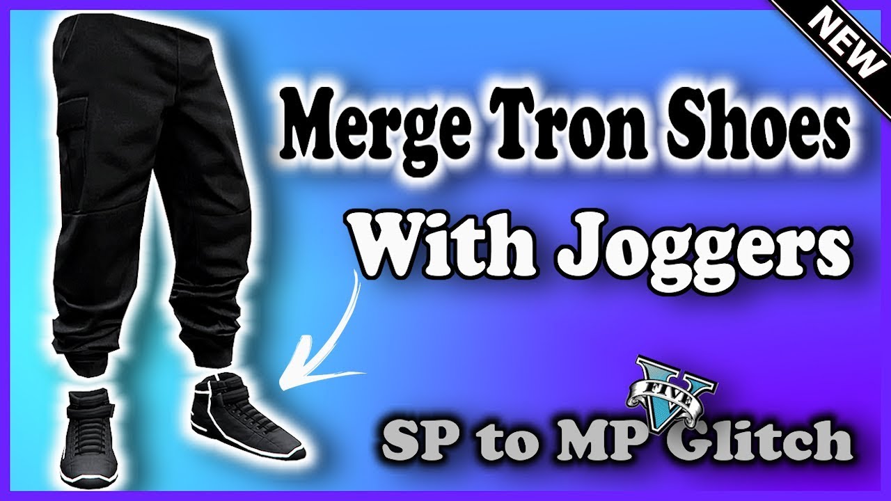 GTA5 I *NEW* MALE OUTFIT COMPONENTS: MODDED TRON SHOES WITH JOGGERS GLITCH! (SP TO MP) 1.42